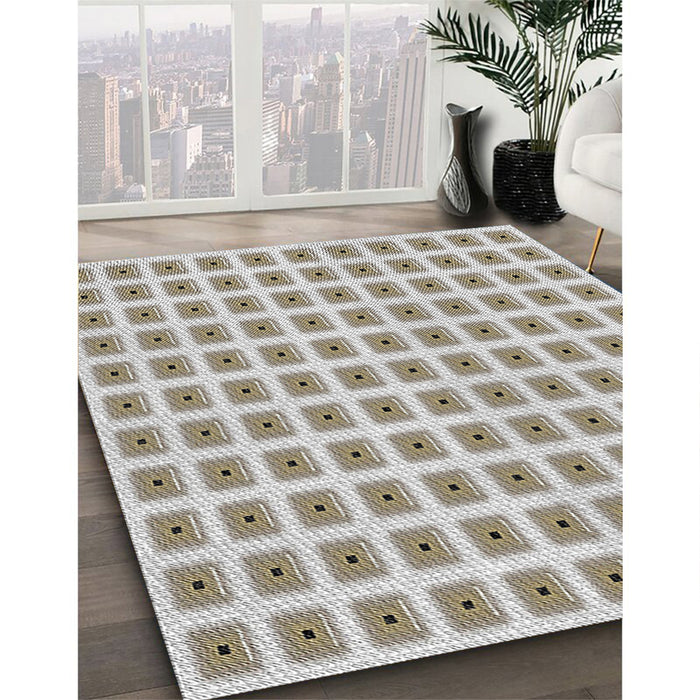Patterned Army Brown Novelty Rug in Family Room, pat391