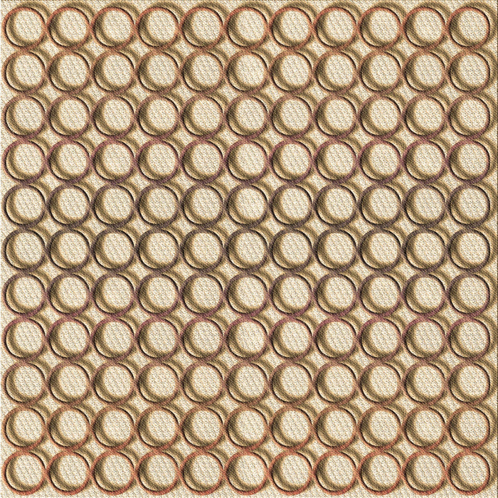 Round Patterned Light Brown Rug, pat392brn