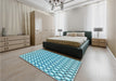 Patterned Blue Ivy Blue Rug in a Bedroom, pat392lblu