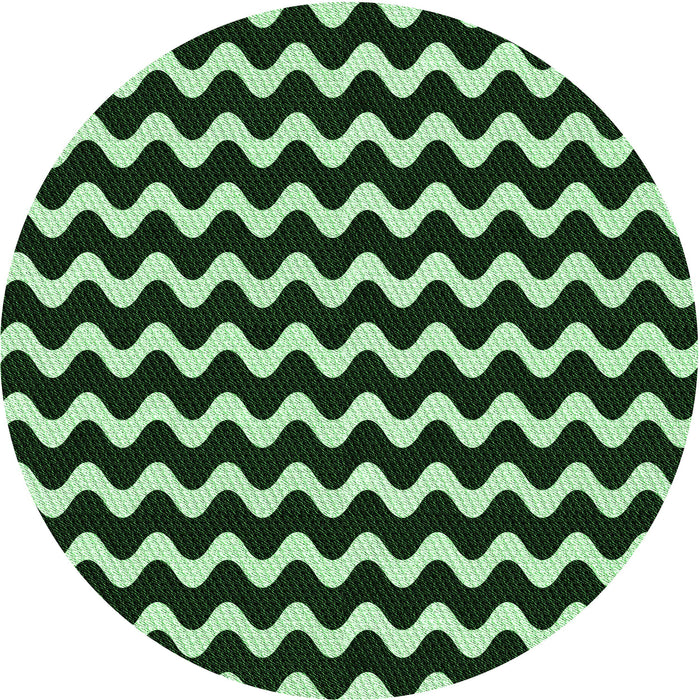 Square Patterned Black Rug, pat3920grn