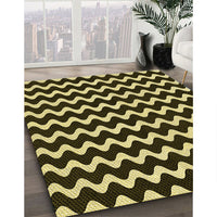 Patterned Metallic Gold Rug, pat3920yw