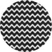 Sideview of Patterned Black Novelty Rug, pat3920