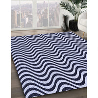 Patterned Night Blue Rug, pat3921blu