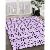 Patterned Purple Flower Purple Rug, pat3922pur