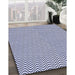Patterned Lavender Blue Rug in Family Room, pat3923blu