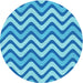 Square Patterned Neon Blue Rug, pat3924lblu