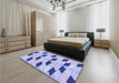 Patterned Periwinkle Purple Rug in a Bedroom, pat3925blu