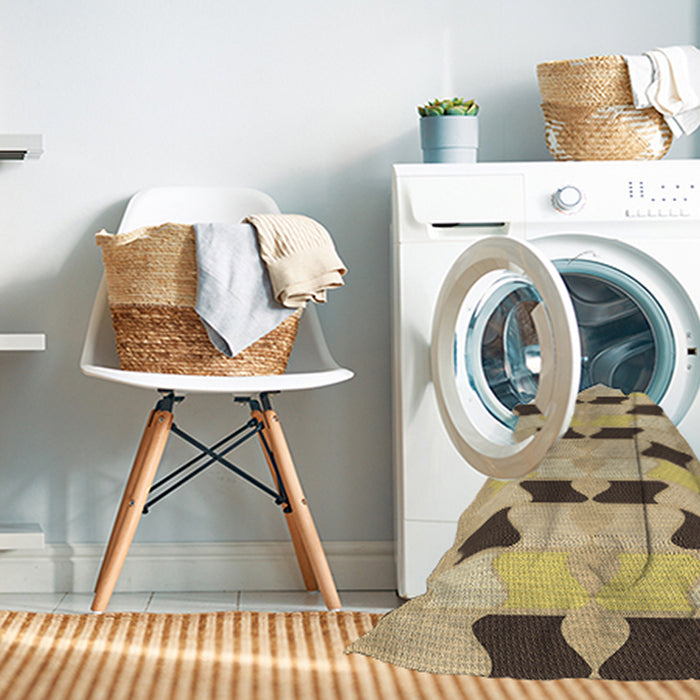 Machine Washable Transitional Brown Rug in a Washing Machine, wshpat3925brn