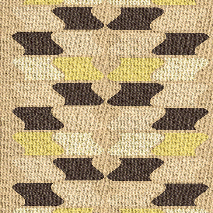 Machine Washable Transitional Brown Rug, wshpat3925brn