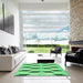 Square Patterned Jade Green Rug in a Living Room, pat3925grn