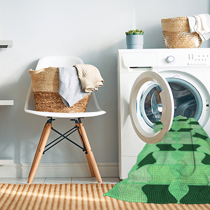 Machine Washable Transitional Jade Green Rug in a Washing Machine, wshpat3925grn