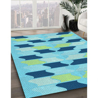 Patterned Blue Ivy Blue Rug, pat3925lblu