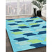 Patterned Blue Ivy Blue Rug in Family Room, pat3925lblu