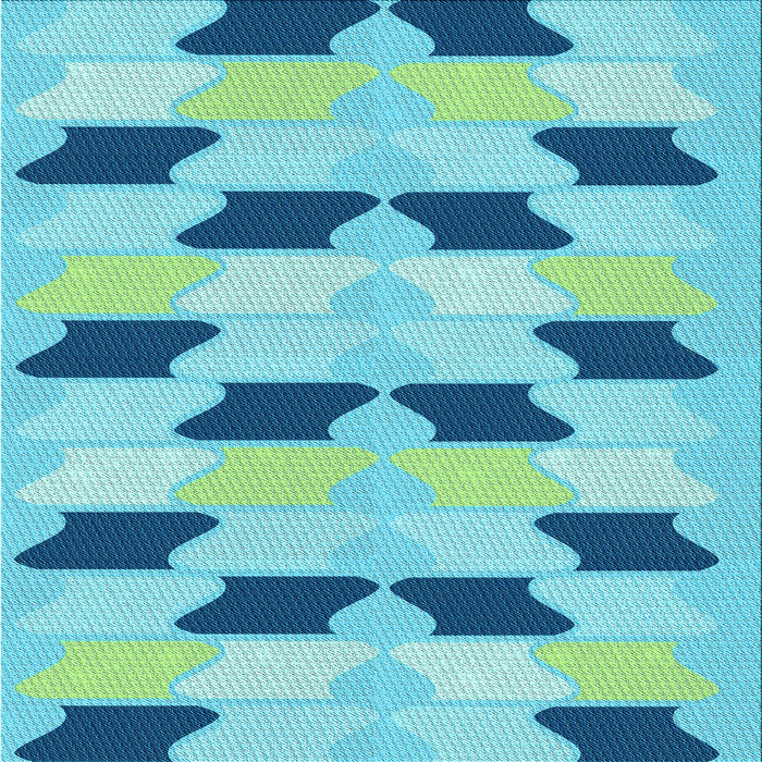 Round Patterned Blue Ivy Blue Rug, pat3925lblu