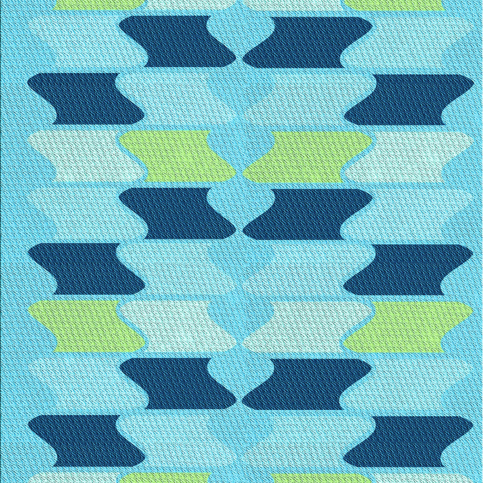 Machine Washable Transitional Blue Ivy Blue Rug, wshpat3925lblu