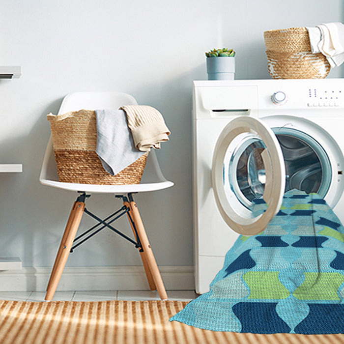 Machine Washable Transitional Blue Ivy Blue Rug in a Washing Machine, wshpat3925lblu