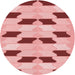 Square Patterned Red Rug, pat3925rd