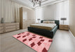 Patterned Red Rug in a Bedroom, pat3925rd