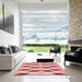 Square Patterned Red Rug in a Living Room, pat3925rd