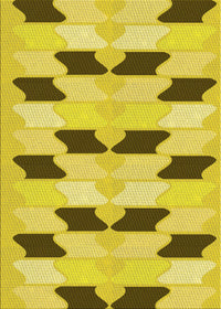 Machine Washable Transitional Yellow Rug, wshpat3925yw