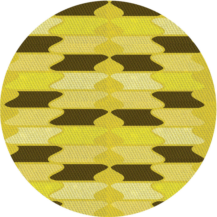 Square Patterned Yellow Rug, pat3925yw