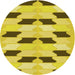 Square Patterned Yellow Rug, pat3925yw