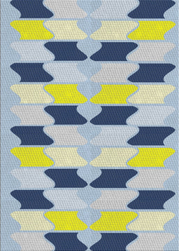 Patterned Azure Blue Modern Rug, pat3925