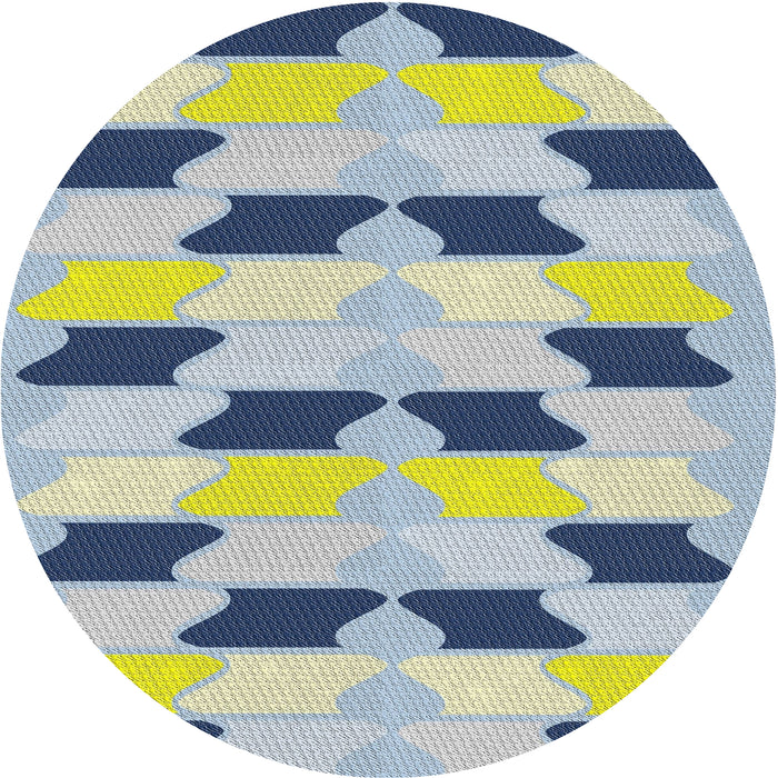 Sideview of Patterned Azure Blue Modern Rug, pat3925