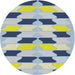 Sideview of Patterned Azure Blue Modern Rug, pat3925