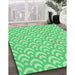 Patterned Green Rug in Family Room, pat3926grn