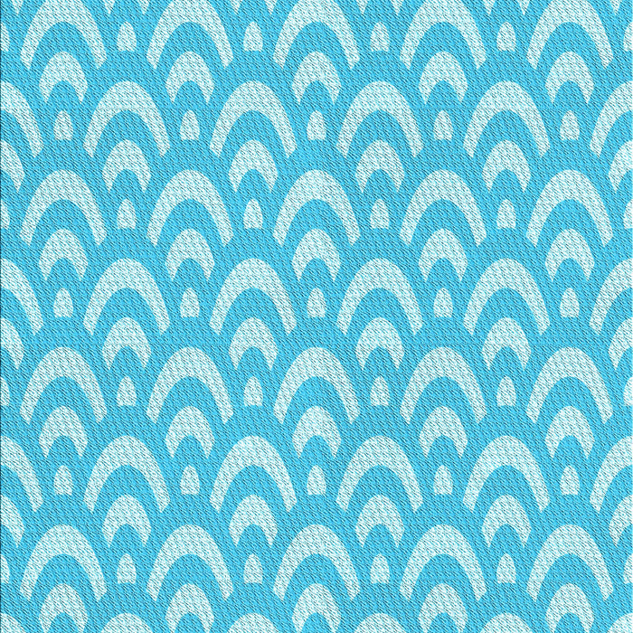 Patterned Bright Turquoise Blue Rug, pat3926lblu