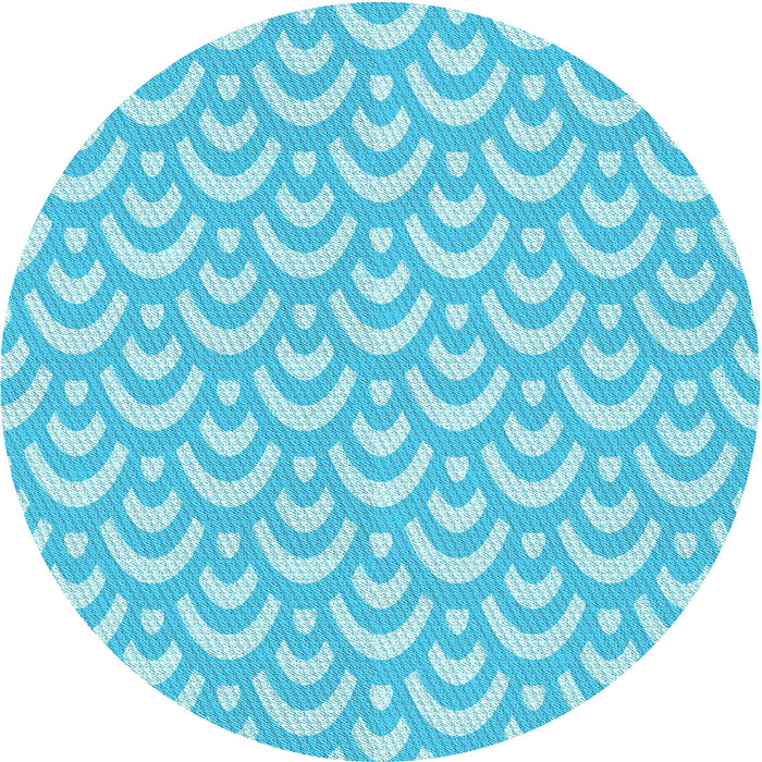 Square Patterned Bright Turquoise Blue Rug, pat3926lblu
