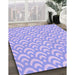 Patterned Purple Mimosa Purple Rug in Family Room, pat3926pur