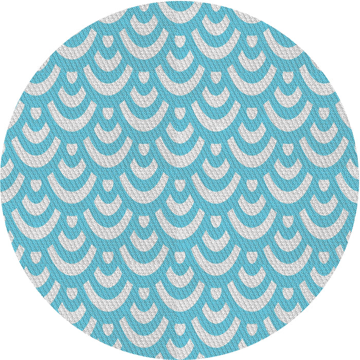 Sideview of Patterned Blue Green Novelty Rug, pat3926