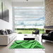 Square Patterned Green Rug in a Living Room, pat3927grn