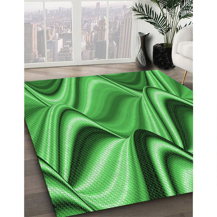 Patterned Green Rug in Family Room, pat3927grn