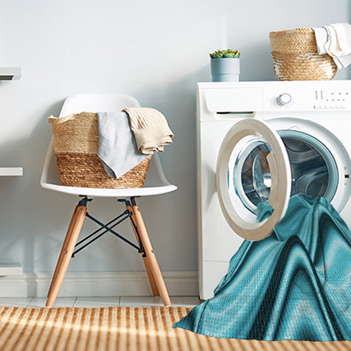Machine Washable Transitional Dark Cyan Green Rug in a Washing Machine, wshpat3927lblu