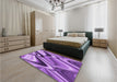 Patterned Violet Purple Rug in a Bedroom, pat3927pur