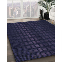 Patterned Midnight Gray Rug, pat3928blu