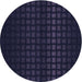 Square Patterned Midnight Gray Rug, pat3928blu