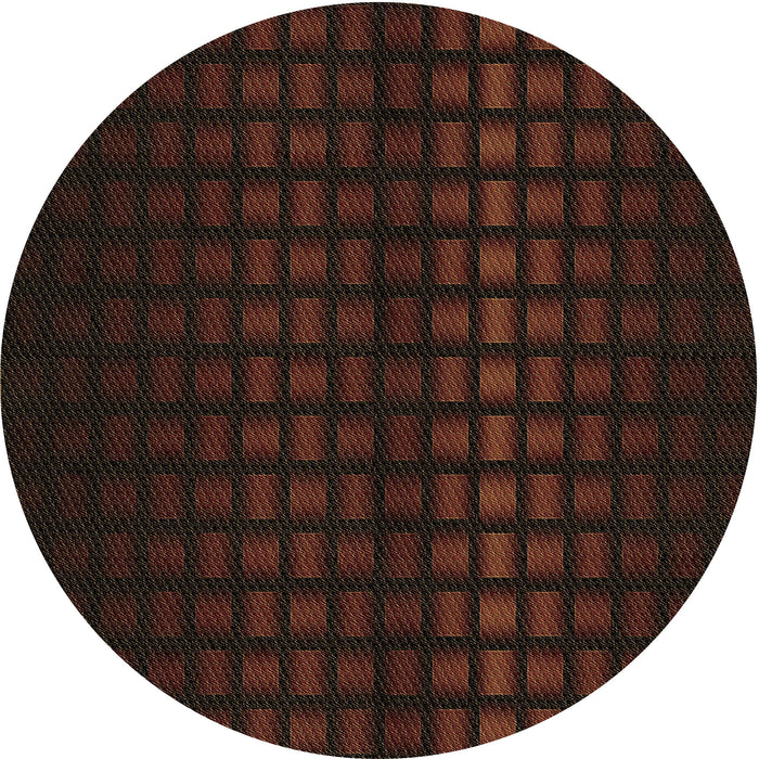 Square Patterned Red Brown Rug, pat3928brn