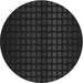 Square Patterned Black Rug, pat3928gry