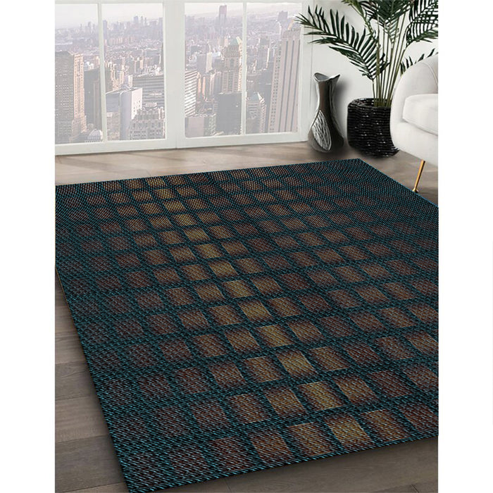 Machine Washable Transitional Charcoal Blue Rug in a Family Room, wshpat3928lblu
