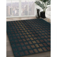 Patterned Charcoal Blue Rug, pat3928lblu