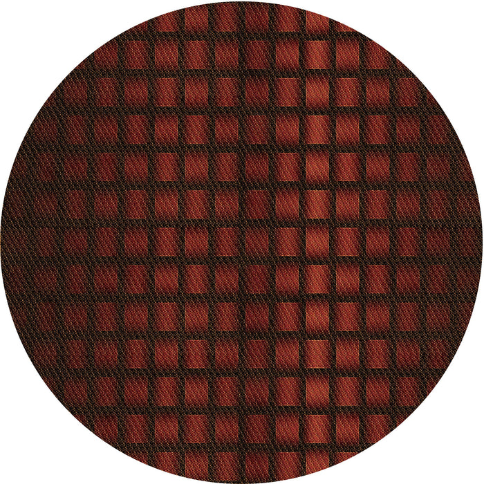 Square Patterned Saffron Red Rug, pat3928org
