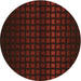 Square Patterned Saffron Red Rug, pat3928org