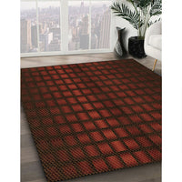 Patterned Saffron Red Rug, pat3928org