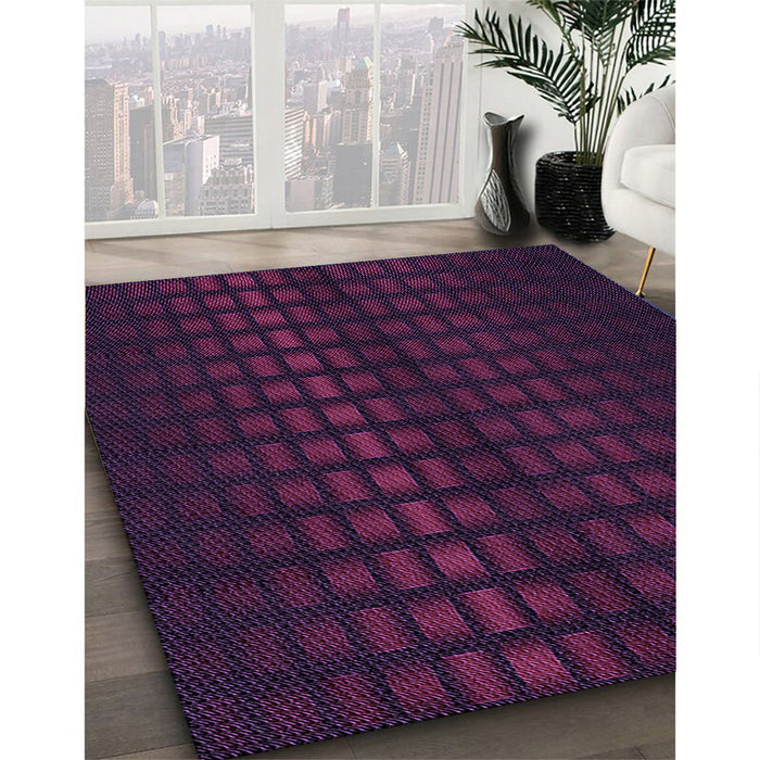 Machine Washable Transitional Dark Magenta Purple Rug in a Family Room, wshpat3928pur