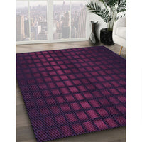 Patterned Dark Magenta Purple Rug, pat3928pur