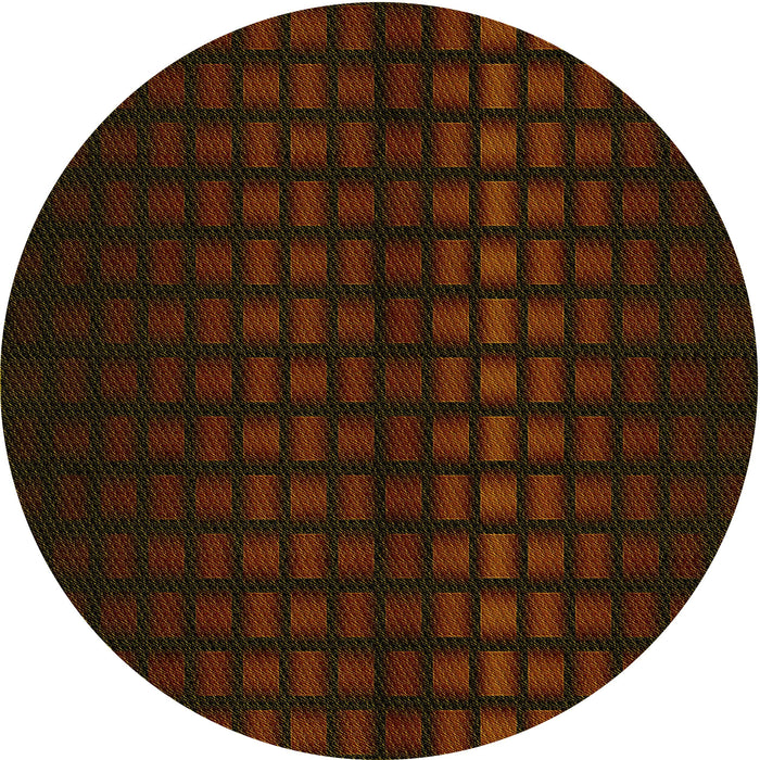 Square Patterned Dark Bronze Brown Rug, pat3928yw